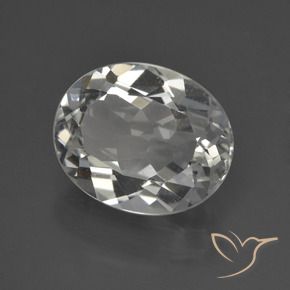 3.85 ct White Topaz Stone, Natural Topaz in Oval Facet Shape for Sale