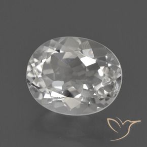 3.50 ct White Topaz Stone, Natural Topaz in Oval Facet Shape for Sale