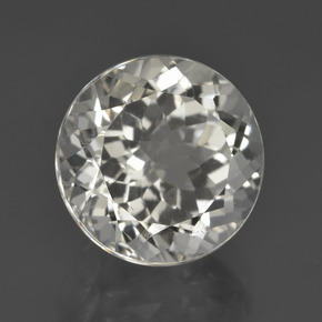 7.00 ct White Topaz Stone, Natural Topaz in Round Facet Shape for Sale