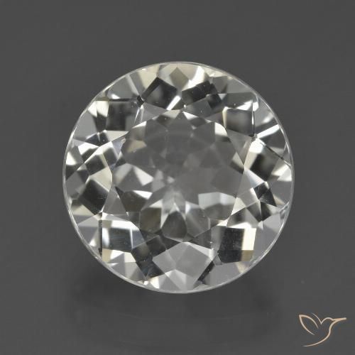 11.3mm Round Facet White Topaz from Brazil, Weight of 5.51ct, Natural untreated Gemstone in VVS Clarity, 1pc Topaz - Color: Warm White, Mohs Hardness of 8 suitable for daily wear jewelry, Sagittarius Zodiac Stone, Photo A