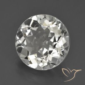 5.51 ct White Topaz Stone, Natural Topaz in Round Facet Shape for Sale