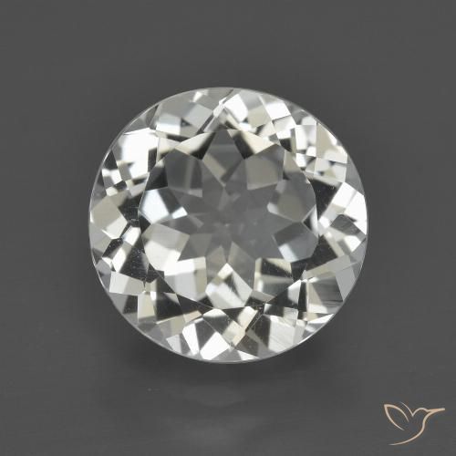 4.87 ct Loose White Topaz, 10.9 mm Round Cut From Brazil, Photo A