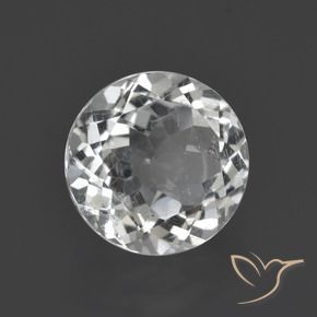 3.87 ct White Topaz Stone, Natural Topaz in Round Facet Shape for Sale