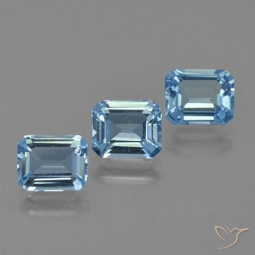 3.79ctw Natural Swiss Blue Topaz, Emerald Cut, VS