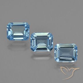 3.79 ctw Blue Topaz Stones, Natural Topaz in Octagon Facet Shape for Sale