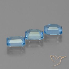 Topaz Gemstones in 6.8 x 5.7 mm Size for Sale, Topaz Stones in Swiss Blue Color