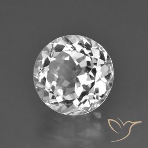 4.21 ct White Topaz Stone, Natural Topaz in Round Facet Shape for Sale
