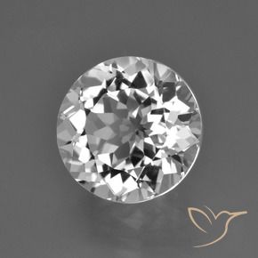 4.33 ct White Topaz Stone, Natural Topaz in Round Facet Shape for Sale