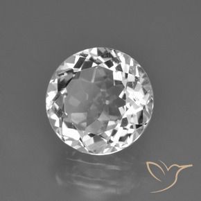 4.02 ct White Topaz Stone, Natural Topaz in Round Facet Shape for Sale