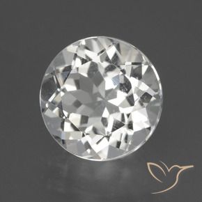 3.66 ct White Topaz Stone, Natural Topaz in Round Facet Shape for Sale
