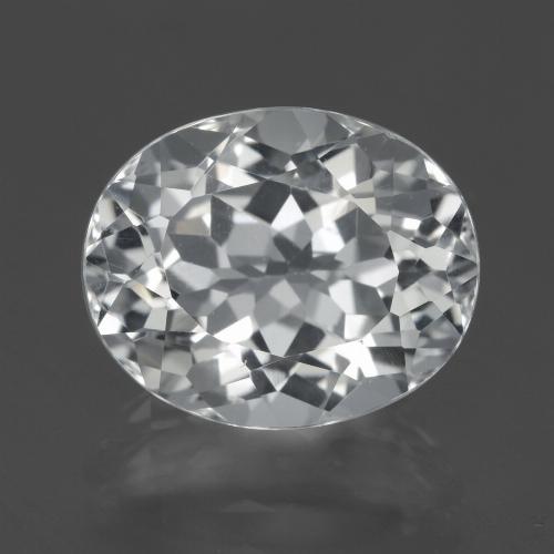 Clear White Topaz Gem - 6ct Oval Facet (ID: 425945)
