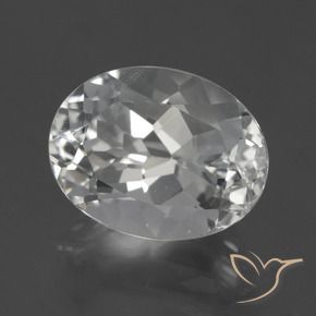 5.61 ct White Topaz Stone, Natural Topaz in Oval Facet Shape for Sale