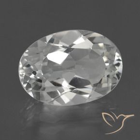 5.12 ct White Topaz Stone, Natural Topaz in Oval Facet Shape for Sale