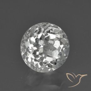 3.49 ct White Topaz Stone, Natural Topaz in Round Facet Shape for Sale