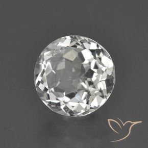 3.15 ct White Topaz Stone, Natural Topaz in Round Facet Shape for Sale