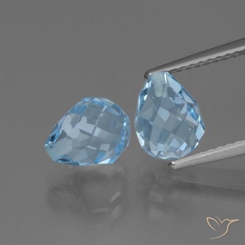 5.06ctw Natural Sky Blue Topaz, Briolette, VVS-VS