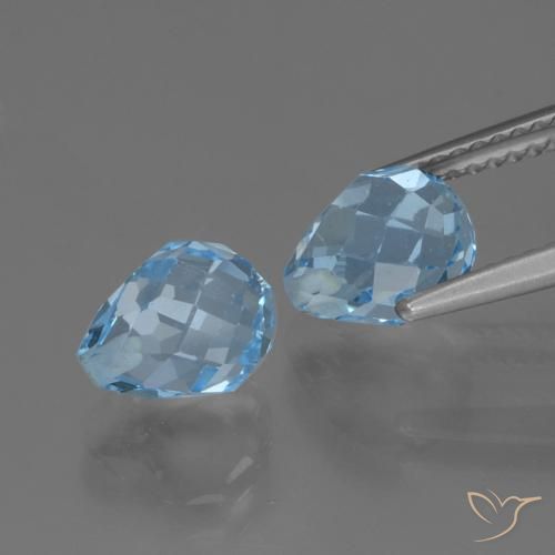 Topaz Gemstones in 8.1 x 6.4 mm Size for Sale, Topaz Stones in Sky Blue Color