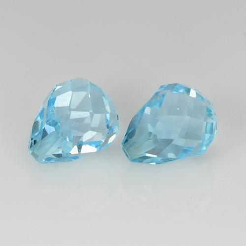 Sky Blue Topaz Gem - 2.5ct Half-Drilled Briolette (ID: 426484)