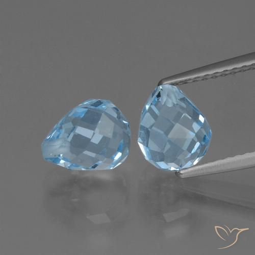 4.96ctw Natural Sky Blue Topaz, Briolette, VVS-VS