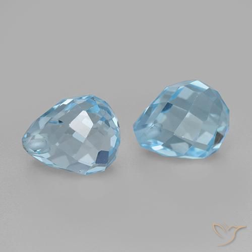 Topaz Gemstones in 8 x 6.4 mm Size for Sale, Topaz Stones in Sky Blue Color