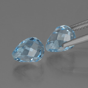 Topaz Gemstones in 8.1 x 6.4 mm Size for Sale, Topaz Stones in Swiss Blue Color