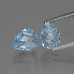 hellblau Topas Edelstein - 2.5ct halbgebohrte Pendeloque (ID: 426490)