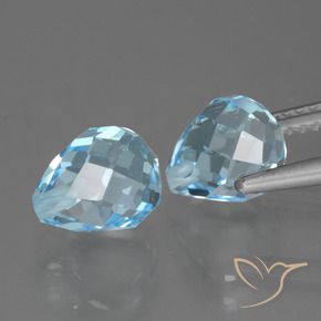 Topaz Gemstones in 8 x 6.3 mm Size for Sale, Topaz Stones in Sky Blue Color