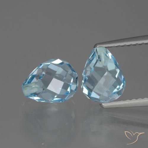5.25ctw Natural Swiss Blue Topaz, Briolette, VVS-VS