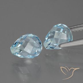 Topaz Gemstones in 8.2 x 6.4 mm Size for Sale, Topaz Stones in Swiss Blue Color