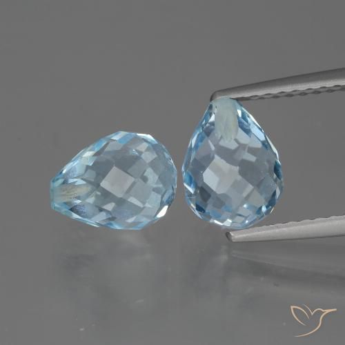 4.98ctw Natural Sky Blue Topaz, Briolette, VVS-VS
