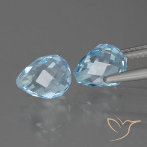 Topaz Gemstones in 8 x 6.4 mm Size for Sale, Topaz Stones in Sky Blue Color