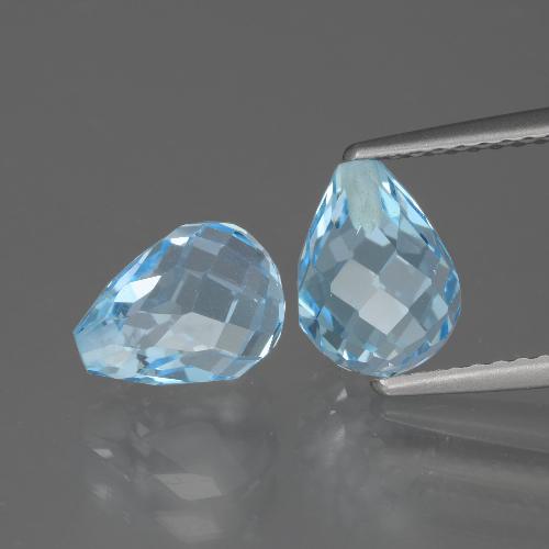 Sky Blue Topaz Gem - 2.5ct Half-Drilled Briolette (ID: 426588)