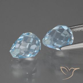 Topaz Gemstones in 8.2 x 6.4 mm Size for Sale, Topaz Stones in Sky Blue Color