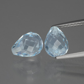 Sky Blue Topaz Gem - 2.6ct Half-Drilled Briolette (ID: 426590)