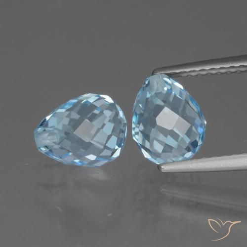 5.46ctw Natural Sky Blue Topaz, Briolette, VS