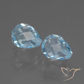 5.27 ctw Blue Topaz Stones, Natural Topaz in Half-Drilled Briolette Shape for Sale
