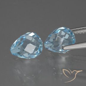 Topaz Gemstones in 8 x 6.4 mm Size for Sale, Topaz Stones in Sky Blue Color