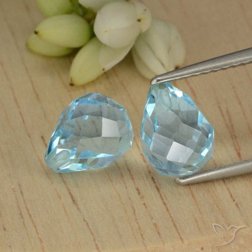 5.21ctw Natural Sky Blue Topaz, Briolette, VVS-VS