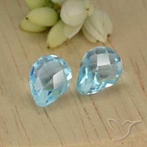Topaz Gemstones in 8.2 x 6.4 mm Size for Sale, Topaz Stones in Sky Blue Color