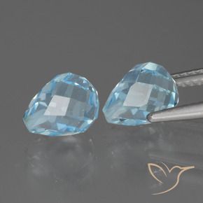 Topaz Gemstones in 8.1 x 6.5 mm Size for Sale, Topaz Stones in Sky Blue Color