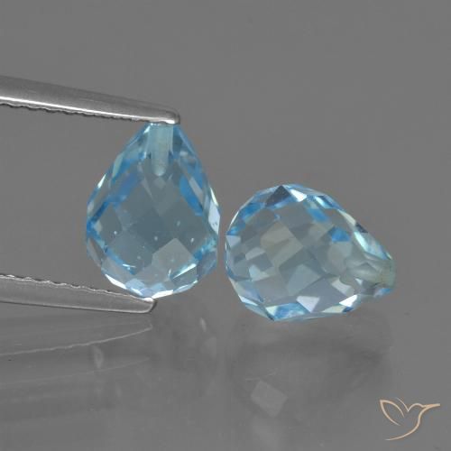 5.11ctw Natural Sky Blue Topaz, Briolette, VS