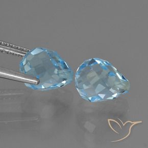 Topaz Gemstones in 8 x 6.5 mm Size for Sale, Topaz Stones in Sky Blue Color