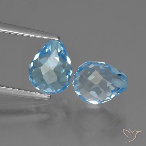 5.32ctw Natural Swiss Blue Topaz, Briolette, VVS-VS
