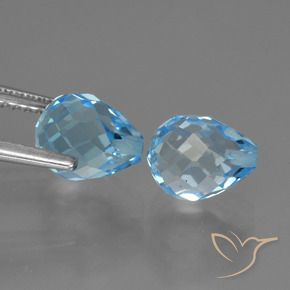 Topaz Gemstones in 8 x 6 mm (calibrated) Size for Sale, Topaz Stones in Swiss Blue Color