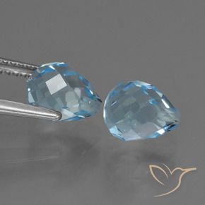 Topaz Gemstones in 8 x 6.3 mm Size for Sale, Topaz Stones in Swiss Blue Color