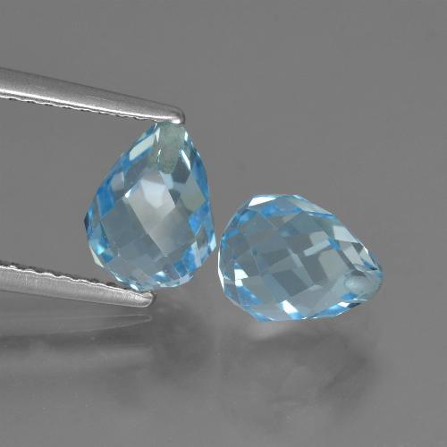 Deep Maya Blue Topaz Gem - 2.4ct Half-Drilled Briolette (ID: 426635)