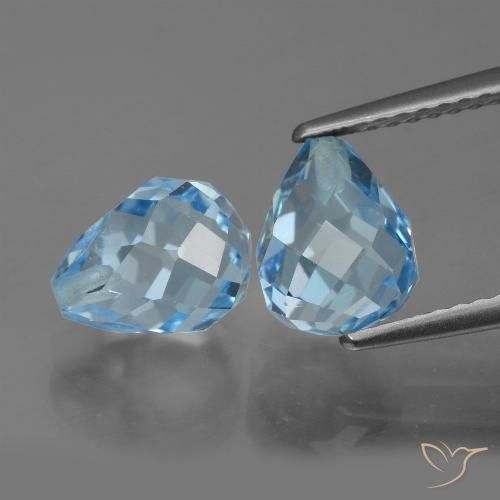 5.25ctw Natural Sky Blue Topaz, Briolette, VVS-VS