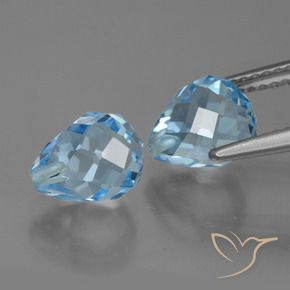 Topaz Gemstones in 8.2 x 6.4 mm Size for Sale, Topaz Stones in Sky Blue Color