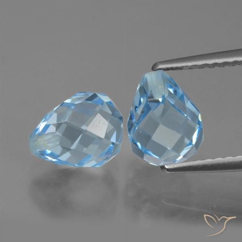 5.21ctw Natural Swiss Blue Topaz, Briolette, VVS-VS