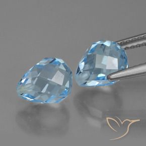 Topaz Gemstones in 7.8 x 6.4 mm Size for Sale, Topaz Stones in Swiss Blue Color